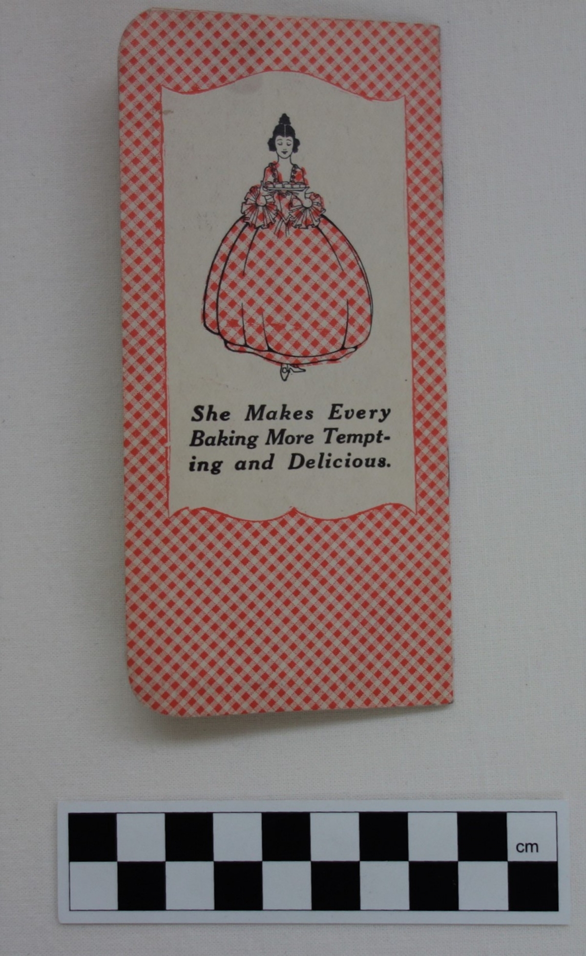 Small notebook made especially by the Gingham Girl Flour company, USA, c. 1925.