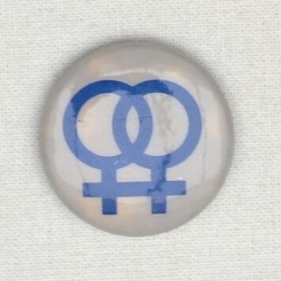 Badge with double women&rsquo;s symbol.