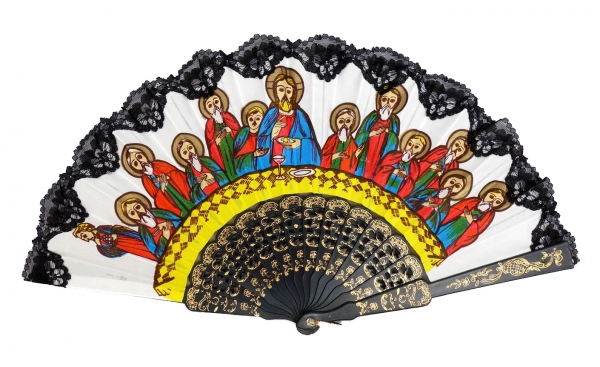 A fan used in the Coptic Church, with representation of the Last Supper (Egypt, 1990s).