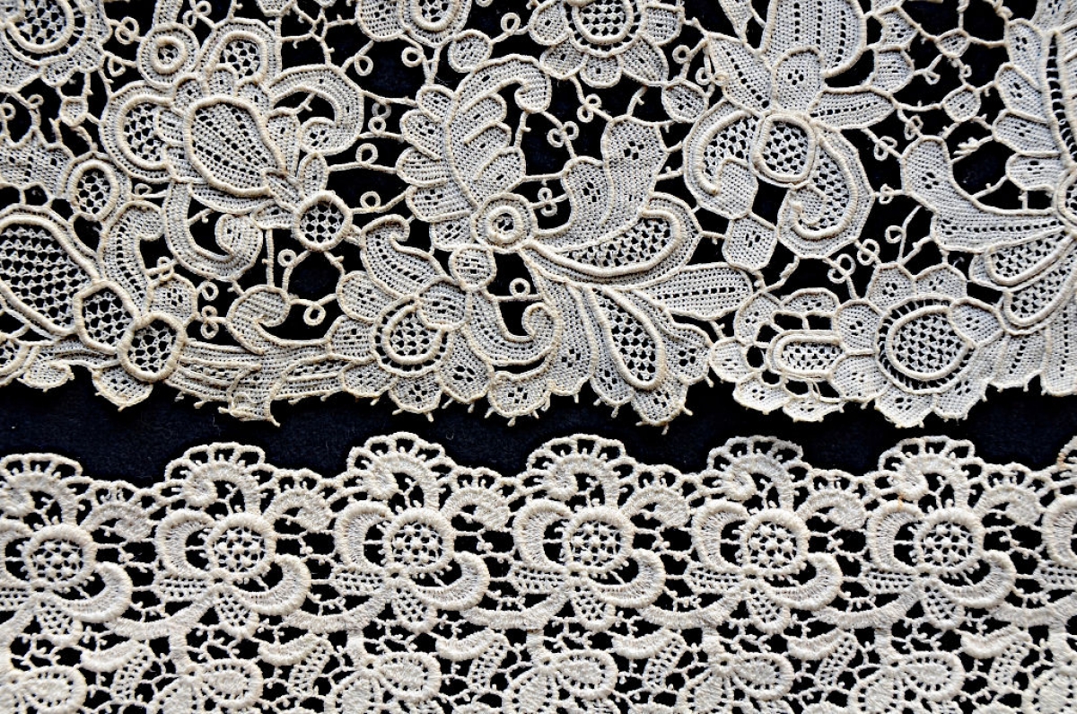 5. Two pieces of Venetian lace imitation