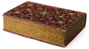 The Geneva Bible, presented to Queen Elizabeth I on New Year's Day 1584, by the printer, Christopher Barker.