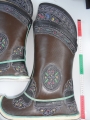 Pair of embroidered boots from Mongilia, acquired in 2008.