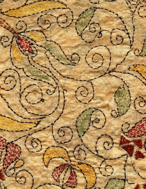 Example of Kantha work with Kantha stitches.