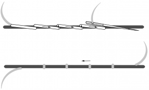 Schematic drawing of underside couching.
