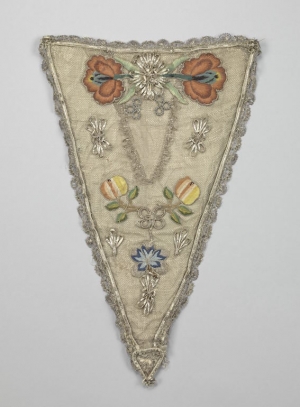 A stomacher (devant-de-gorge), c. 1750-1775.