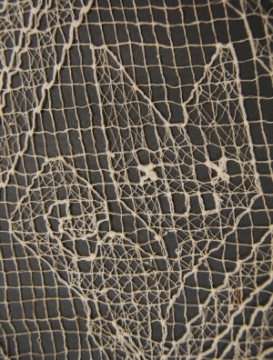Detail of a piece of Chancay open weave darning (c. 900 to 1430 AD).