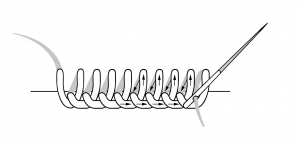 Schematic drawing of a blanket stem edging.