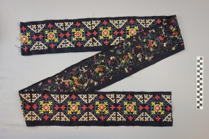 Sari band, embroidered with the help of a printing block.