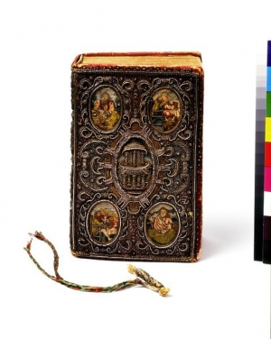Embroidered book cover, England, c. 1634. 
