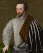 Sir Walter Ralegh (c. 1554-1618), wearing garments densely decorated with pearls.