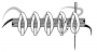 Schematic drawing of chain stitch couching.