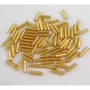 Pale gold silver lined bugle beads.
