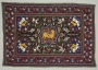 Qajar-era embroidered floor covering from Iran, 19th century.