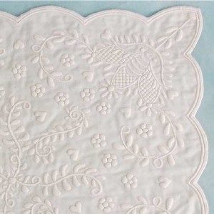 Detail of a boutis quilt.