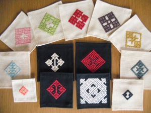 Modern kogin zashi motifs.
