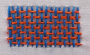 Example of te weaving stitch.