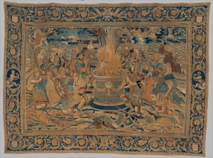'The prophecy of Calchas', embroidered and painted hanging made in China on the basis of a European pattern.
