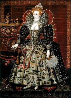 Queen Elizabeth I, from the studio of Nicholas Hilliard, c. 1599. Hardwick Hall.
