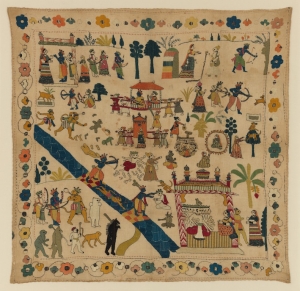 Chamba rumal covering from northwestern Inia, 18th century.