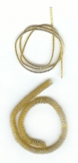 Examples of bullion metal threads.