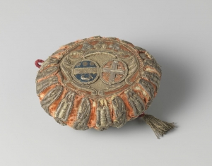 Gamester's purse (shown upside down), French, c. AD 1700.