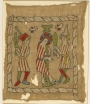 Medieval German embroidered panel with a flagellation scene.