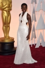 Lupita Nyong'o wearing her pearl dress, February 2015.