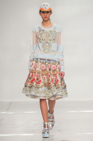 Skirt and top by the Indian designer, Manish Arora.
