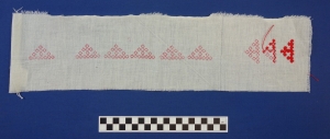 Test piece for embroidery on the basis printing block.