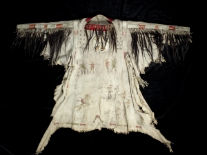 Buckskin shirt worn by the native Indian chief Wanatak, who died in 1837.