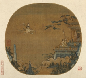 Embroidery &#039;Riding a crane over a beautiful terrace&#039;, Southern Song, China. 