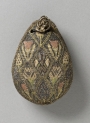 Embroidered pomander, England, early 17th century.