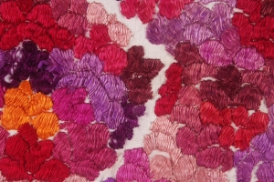 Close-up of a piece of early 20th century Rabat embroidery.