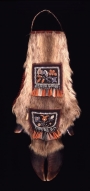A Huron object decorated with moose hair couched embroidery and moose hair tassels, 1860s