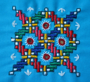 Example of Khaarek embroidery, Western India.