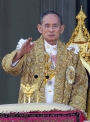 King Bhumipol of Thailand, wearing his ceremonial 'sua khrui' robe.