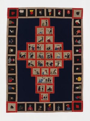 Cover with inlay patchwork, English, second half 19th century.