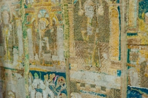 Altar cloth attributed to Catherine of Aragon, at St Peter's Church, Winchcombe, England.