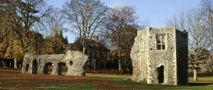 Remains of the abbey of Bury St Edmunds.