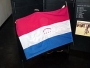 Flag of Asafo company No. 10, imitating the Dutch red/white/blue flag.
