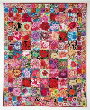 Seed packet quilt, designed by Kaffe Fassett.