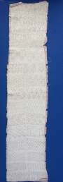 Knitting sampler dated 1791, probably from Hungary.