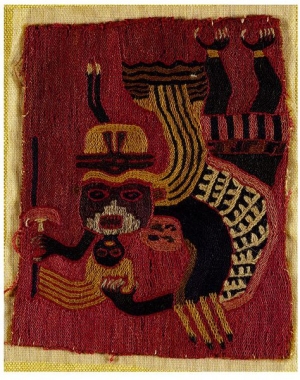 Embroidered panel from pre-Columbian Peru.