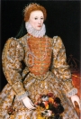 Queen Elizabeth I with her piccadill. This is the so-called Darnley portrait dated c. 1575, by an unknown artist.