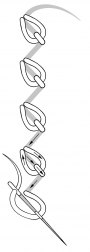 Schematic drawing of the slanting detached chain stitch.
