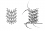 Schematic drawing of the bi-coloured fly stitch.