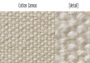 Fragment of cotton canvas with details.