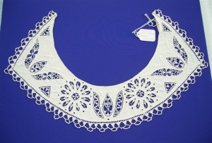 Modern form of Hedebo embroidery.