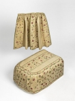 Embroidered cot set, England, early 18th century.