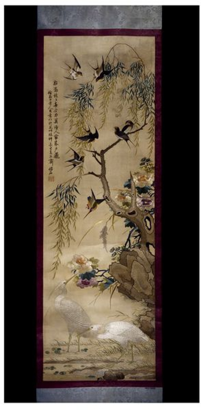 Silk Embroidered Scroll Painting, China